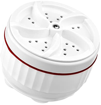 Matybobe Lavatrice a turbo ad ultrasuoni, mini lavatrice portatile con alimentatore USB, ventose per viaggi, viaggi d'affari