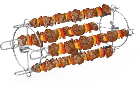 onlyfire Universal Stainless Steel Rotisserie Skewers Rotating Kebab Maker, Shish Kabob Set for Most Grills