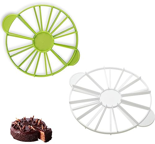 2Pcs Double Sided Cake Portion Marker, 10/12 and 14/16 Slices Round Cake Slice & Pie Slicer Marker Pie Cutters Cake Divider Cheesecake Cutter Baking Tool for 10 Inch Diameter