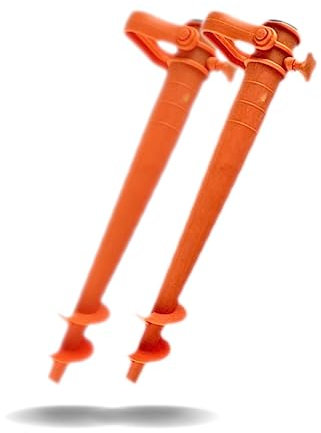 Tomaino 2 Pezzi Picchetto Ombrellone Spiaggia - Trivella per Ombrellone in Plastica Antiruggine e Antivento Solida e Facile da Installare