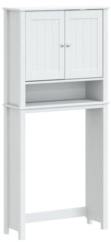 vidaXL Mobile per Lavatrice BERG Bianco 76x27x164,5cm Legno Massello