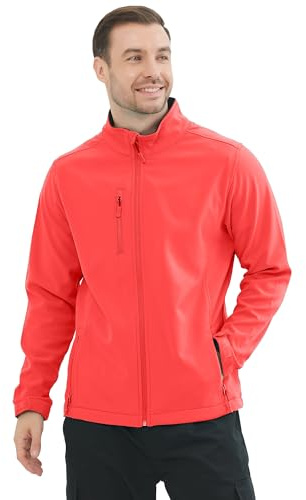 MISEMIYA Mjuk skaljacka för män Softshell vinterarbete professionell herrjacka 6731, Röd röd, L
