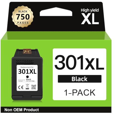 INKYEAH 301 XL Druckerpatronen Schwarz- 750+ Seiten, Kompatibel für HP 301 Druckerpatronen Original, 301 XL für HP Envy 4500 4504 5530 5534 DeskJet 2540 2544 2549 1510 OfficeJet 4630 4632 2620