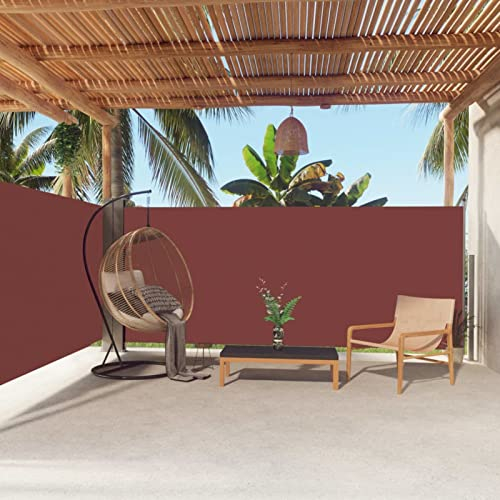 Chaduof Seitenmarkise Ausziehbar, Windschutz Terrasse, Balkon Windschutz, Balkon Sichtschutz, Sichtschutz Zaun, Sichtschutzzaun, Markise Balkon, Sichtschutzwand, Braun 160x600 cm