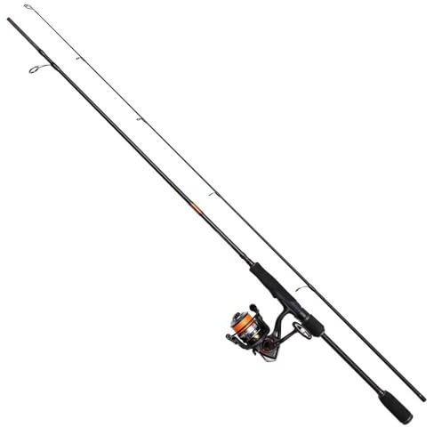 DAM Charger Tele Carp FS Combo, Süßwasserangler Angelrute Rolle Hecht Barsch Zander mehr, Starkes Leichtgewicht vielseitig, schwarz, 1.83m schnelle Rute, 1000er Rolle