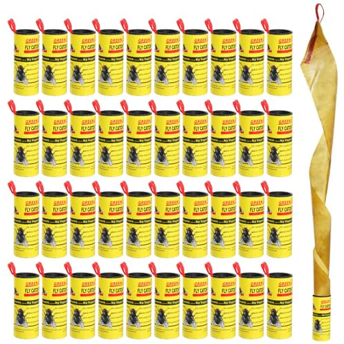 GeeRic 40 Piezas Atrapa Moscas Adhesivo Trampa Moscas Juego de Moscas de Frutas pegajosas para Interiores y Exteriores Cebo para Moscas de Frutas, Mosquitos, Insectos, plagas, Mosquitos(Amarillo)