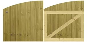 Premier Garden Supplies Made to Measure Tongue & Groove Fully Framed Arch Top Driveway Gates for Measurements Height <3ft (90cm) x Width: <6ft (183cm)