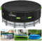 UIRWAY 427 cm Cubierta de Piscina Redonda con Tiras Reflectantes, Cubierta de Piscina para Piscinas elevadas, Cubierta Solar Que Incluye Cuerda de Amarre y Clavijas Luminosas para el Suelo