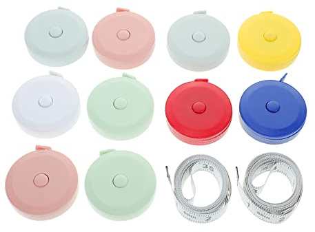 DOITOOL Lot De 12 Mètres à Ruban Flexibles Rétractables Pour Couture, Petit Ruban à Mesurer Mini 1,5 m En Plastique Coloré, Utilisable Maison Et Couture