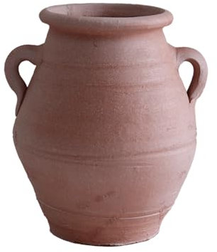 SLOKFV5 Vase Vase en Terre Cuite avec 2 Poignées Vase de Poterie Rustique Pichet en Terre Cuite Vase de Pièce Maîtresse Vase en Argile de Ferme Vase en Céramique Antique Vintage Fleurs Chambre