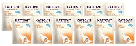 Kattovit Feline Diet Urinary Huhn | 12 x 85g Nassfutter | Diätfutter für ausgewachsene Katzen mit Harnwegserkrankungen | zarte Stückchen in Sauce | C-Rezeptur