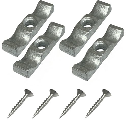 50mm (2 Inch) Zinc-Plated Turn Buttons with Screws - Pack of 4 | Durable metal thumb catches for shed doors, gates, rabbit hutches and cabinets