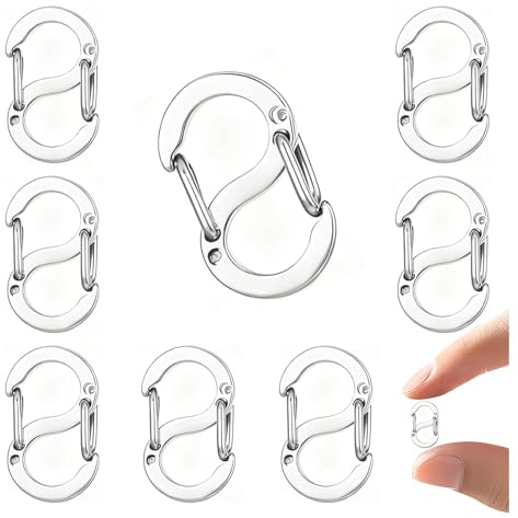 ZMaglorian 8 Chiusure a moschettone con Doppia Apertura, accorciatori in Acciaio Inox, Chiusure in Metallo, Fermagli per collane, Fascette (Argento)