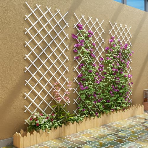 GUOGLZ Enrejado Extensible De Madera, Ayuda para Plantas Trepadoras 163x59cm Rejilla De Jardín