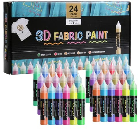 Pintura para Tela de Ropa Kit de Decoración de Zapatos de 24 Colores