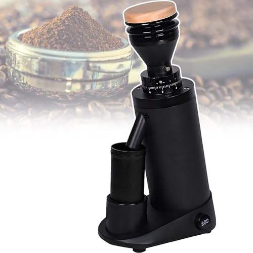 vnmudzeo Petit Moulin à Expresso Filtre, Meule Plate en Titane De 64 Mm Ou Conique De 63 Mm, Moteur sans Balais, pour BibliothèQue Scolaire 63mm-Black
