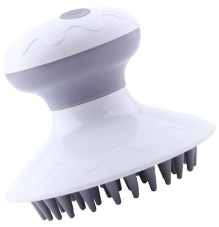Elektrischer Massagekamm für Kopfhaut, 1 Stück, Weiß, Abs | Runder Griff, Ergonomische Form, Wiederverwendbar, zur Aufbewahrung Geeignet, für Mutter