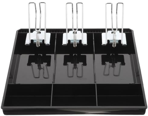 STOBAZA Vassoio Porta Contanti per Registratore di Cassa con Scomparti Banconote e Scomparti Monete Cassetto Portadenaro Sostitutivo in Plastica Liscia per Banco Cassa Negozio