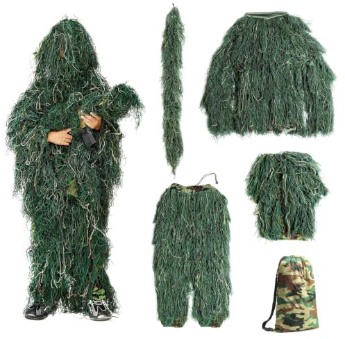 Hengrongshen Barnghillie, militärkostym, barn, arméuniform, skog och jakt, dold kostym, kamouflageset, pojkar och flickor