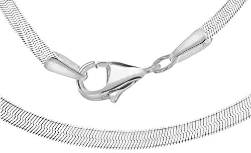 Tuscany Silver Damen Sterling Silber Flach Schlange Halskette 3.1mm