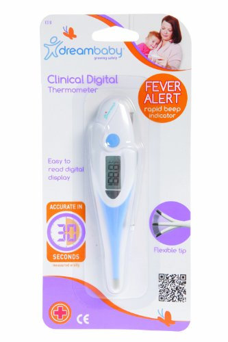 Dreambaby Clinical Digital Oral Thermometer - Accurate Temperature Reading in 30 seconds - With Fever Alert Sound Feature - Suitable for Infants, Toddlers & Adults - Blue - Model F318