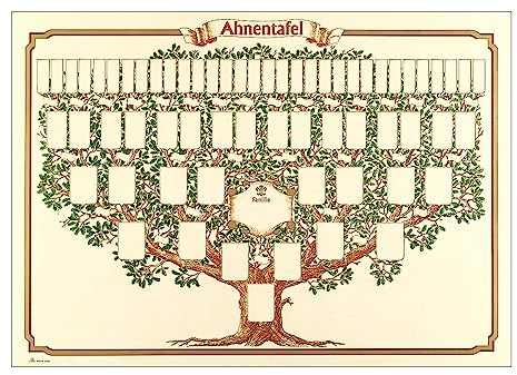RNKVERLAG 2808 - Ahnentafel für 6 Generationen, bis zu 63 Personen, 50 x 70 cm, aus Elefantenhautpapier, 1 Stück