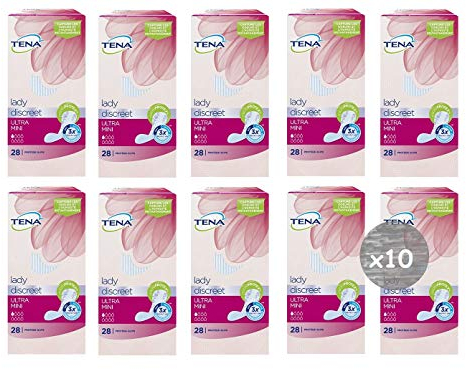 Tena Lady Ultra, Mini-Slipeinlagen für leichte Inkontinenz, 10 Packungen