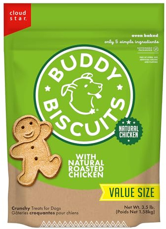 Buddy Biscuits Crunchy Dog Treats, Roasted Chicken, 3.5 lbs. Bag