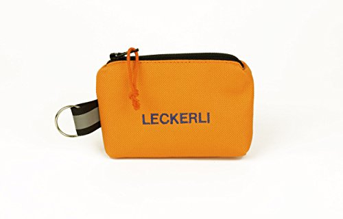 ANDREAS WIPPER Mit Wunschname möglich. Futterbeutel, Leckerlibeutel, Futtertasche, Leckerlitasche, Schlüsselanhänger Leckerli Orange Edition