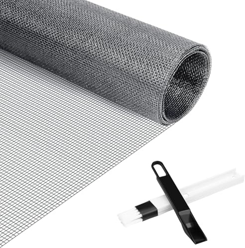 Bro Fly Mosquito Net Stops Fruit Flies, Durable Insect Mesh Screen Netting Roll for Window and Door, High Density DIY Mesh Screen Keep Bug, Bee, Spider, and Winged Insect Out (Grey, 120cm x 250cm)