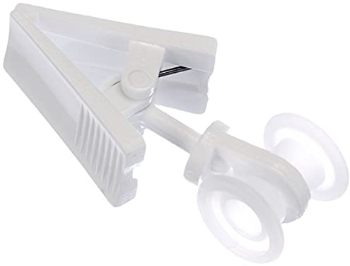 GARDINIA 12 x White Plastic Curtain Track U Track Roller Rings With Clamp