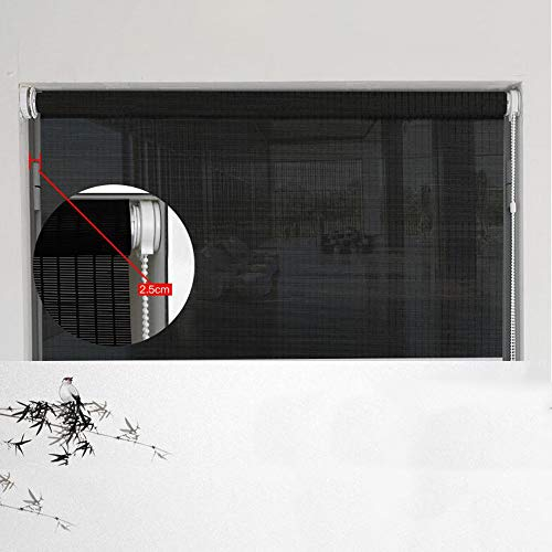 FUFU Bambus-Rollo Rollos for Innenfenstertüren oder den Patio-Garten im Freien, Bambusrollo mit Haken, 140 cm / 150 cm / 160 cm / 170 cm breit, schwarz für Fenster und Türen (Size : 150×300cm)