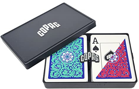 Copag 1546 Neoteric Design 100% Plastic Playing Cards, Poker Size (Standard) Green/Red (Jumbo Index, 1 Set)