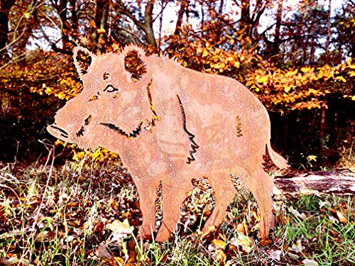 Irony24 Edelrost Wildschwein Gartenstecker 58 x 74 cm 1 Stück
