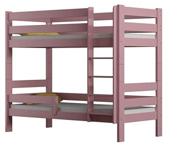 Etagenbett aus Holz, 80 x 180 cm, Rosa