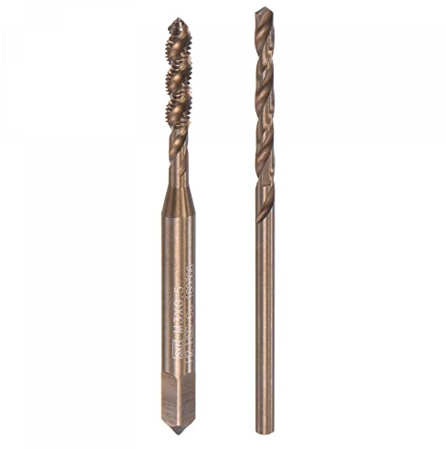 sourcing map M3 x 0.5 Taraud Spirale Cannelure et 2.5mm Foret hélicoïdal Ensemble Métrique M35 Cobalt Haute Vitesse Acier Machine Enfilage Vis Filetage Robinet Outil pour Inox Acier