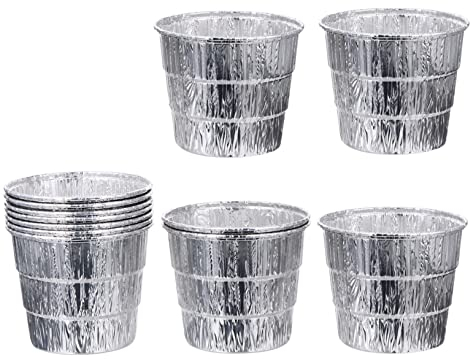 Cabilock 12pcs Professional Bbq Liner for Grease Bucket Aluminum Foil Grill Lining Suitable for Pellet Grills Heat Resistant Easy Replacement