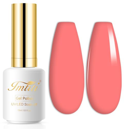 Gel Nail Polish, Coral,Peach Orange,Long Lasting,Chip Resistant Nail Art Manicure Pedicure for Professional, Salon & Home Use, 15ml (Requires Drying Under UV LED Lamp)