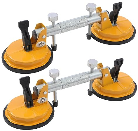 TOPWAY Confezione da 2 ventose regolabili in pietra da 15,2 cm, senza cuciture, doppia ventosa, per unire livellamento e allineamento di piastrelle, granito, marmo e ceramica, strumento di