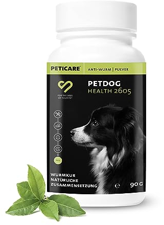 Peticare W-Mix Pulver für Hunde | pflanzliche Kräuterrezeptur rund um das Thema Wurm | Ergänzungsfutter für eine natürliche Darmhygiene & Balance | hochwertige Kräutern & Fasern | petDog Health 2605