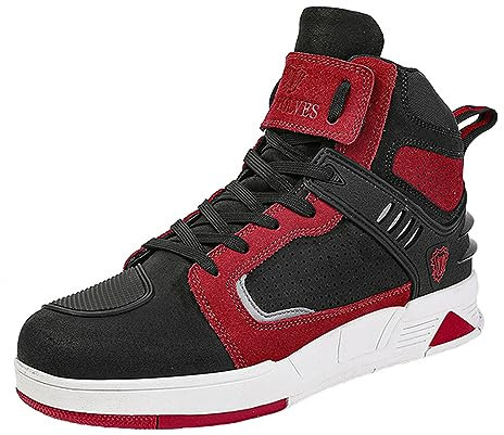 ZHENSI Motorcykelskor Herr Street Motorcykelstövlar Sidodragkedja Andas Anti-Slip med fotledsstöd Mode Motocrossåkning,Red,39 EU