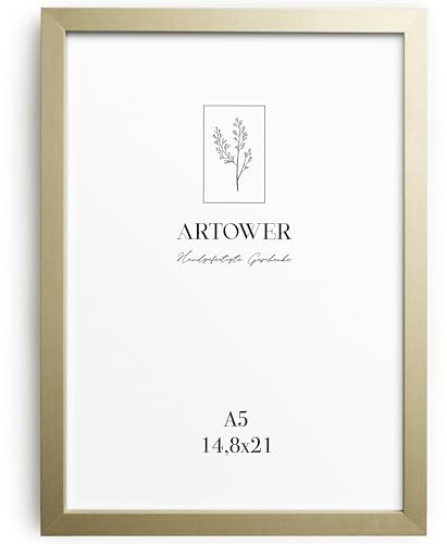 Artower® Bildram för DIN A5 15 x 21 cm natur ljust trä tunn ram | certifikatram vintage collage | Certifierad ram naturligt trä 14,8 x 21 cm | träram ram äkta trä