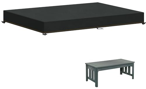 HEIMUNI Funda de Mesa Rectangular Impermeable para Exterior - Paño de Oxford 420D Protectora para Jardín Cortaviento Anti-UV 205x105x15cm