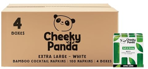The Cheeky Panda Tovaglioli 2 Veli | 400 x Tovaglioli Carta Bianchi | 40 x 40cm