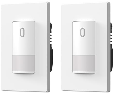 ELEGRP Single Pole Occupancy Motion Sensor Light Switch, Matte White, Need Neutral Wire, 120° Sensor Coverage, PIR Infrared Motion Activated, for