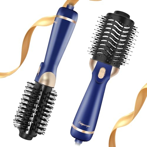 Unipampa Warmluftbürste,One-Step Haartrockner & Volumenbürste, 4 in 1 Föhnbürste, Lockenbürste, Heißluftbürste, Stylingbürsten 1200 Watt, 3 Temperaturen & 2 Luftstromstufen, für Alle Haartypen