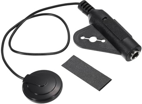 QUARKZMAN Kontakt Gitarren Tonabnehmer Mikrofon Akustischer Tonabnehmer Selbstklebend für Gitarre Ukulele Violine Cello Harfe Schwarz Kopf