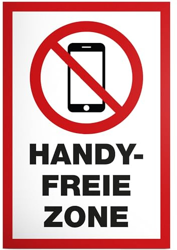 DankeDir! Handyfreie Zone - Schild 30 x 20 cm - Humorvolles Hinweisschild für Ruhebereiche Handy Freie Zone - Perfekte Deko für Büro und Zuhause Restaurant Café Laden