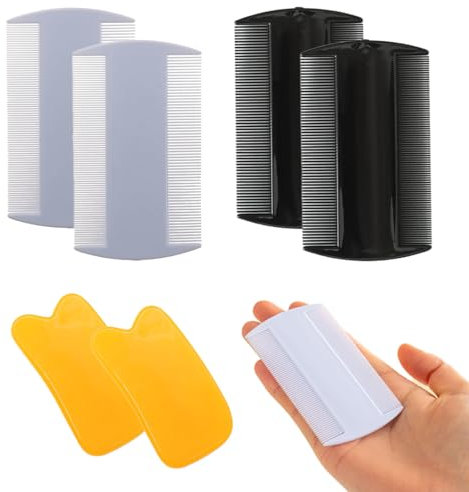 Peigne à Poux, 2 Peigne Anti Poux,Peigne anti poux et lentes pour cheveux d'enfant, adultes et famille, Livré avec 2 grattoirs, peignes anti puces et tiques pour chien chat
