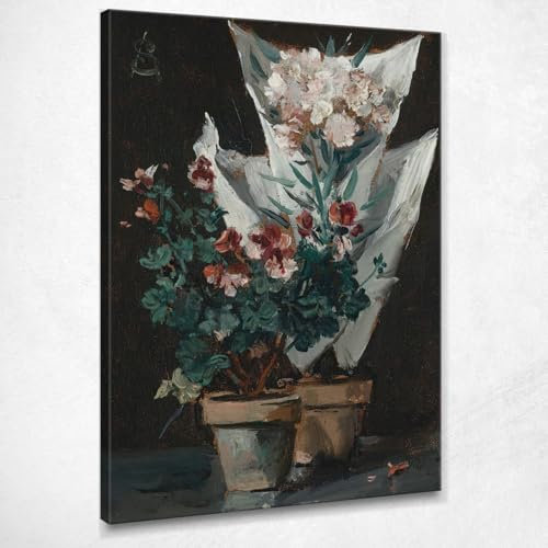 Stillleben mit Geranien im Topf Alfred Stevens, stal81 Bild gedruckt auf Leinwand, 40 x 30 cm